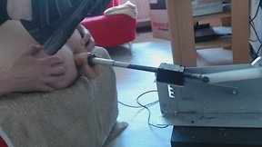 Davine enjoys machine pleasure with clitoral stimulation