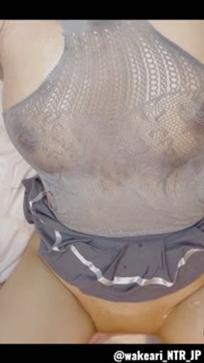 NTR wife who had raw sex while oil massage with sensitive big 1