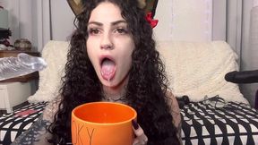 puppy girl sloppy deep throat tail fucking anal fuck machine