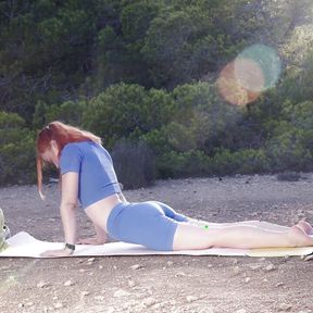 Outdoor Forest Yoga with Happy Baby Pose!