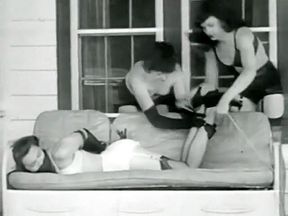 Vintage lezdom BDSM spanking and tormenting (No audio but music)