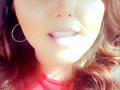 Cute amateur brunette naughty in solo jerking show on camera