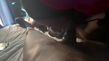 Sexy nerd takes big black cock in her mouth
