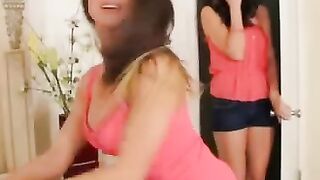 Friend Holly Michaels fucking inside the bedroom with her slim