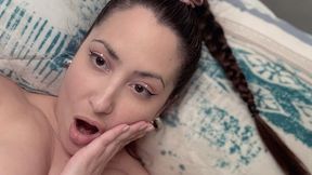 Sexy girl makes her first burping video