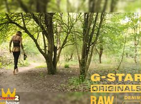 A Transvestite Whore in Jean's G-star Raw Shows off to the Watchers in the Forest of Brunoy at the Napolon Vanessabitchx