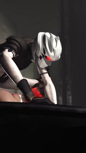 Hot sex in the sci-fi-lab. A sexy girl gets fucked by an android monster