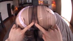 Tsubasa Amami's Kinky Office Foot Job in Pantyhose - Horny Clerk Pleasure