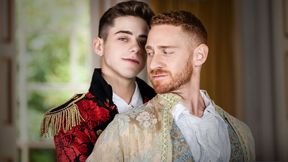 Victorian-era gay fucking with two hunks