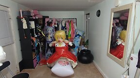 Kigurumi breathplay and inflatable pillow humping