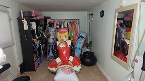 Kigurumi breathplay and inflatable pillow humping