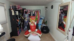 Kigurumi breathplay and inflatable pillow humping