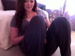 Glamour babe with big boobs masturbates in lingerie