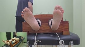 Desperately ticklish Nova gets wrecked in stocks (multicamera feet-body)
