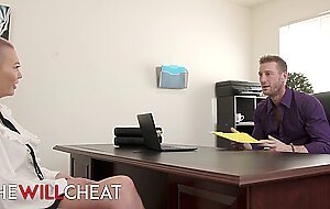 SHE WILL CHEAT - Busty Babe Adira Allure Needs A Job So She Sucks The Boss' Dick To Get The Position