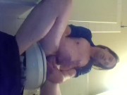 Sitting on My Toilet: Frothy Cumshots, Cum-Eating and Cum-Play