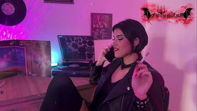 Nana cosplay deep throats and rides very thick cock