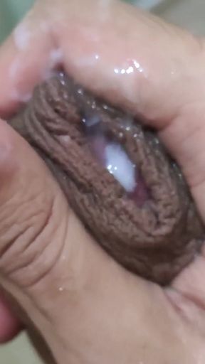 Close-up cum. Wanna lick me clean?