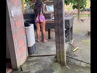 A mischievous peasant woman asks for assist in swap for swallowing the milk.