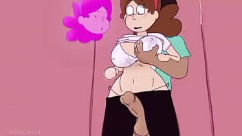 Dipper se divertindo no corpo da mabel