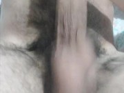 Masturbating in my room super rich, hairy and long penis