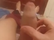 Hot guy masturbates in the cold snow