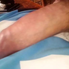 Young Colombian porn with a big penis masturbates for a lot of milk