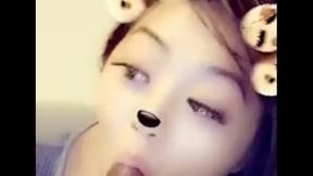 Hot Asian Babe sucks dick on Snapchat SC: Trippyinkid
