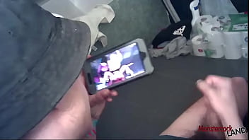 Roommate watching porn and jerking huge thick cock