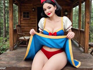 Snow White – Disney Princess and her Bang Hut (AI-Generated)