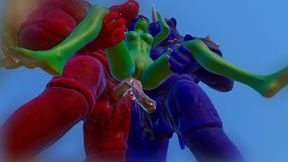 Furry Monsters And Alien Double Anal Squirting Orgasm