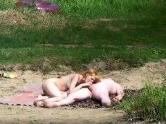 Russian lovers caught having wild passionate sex outdoors