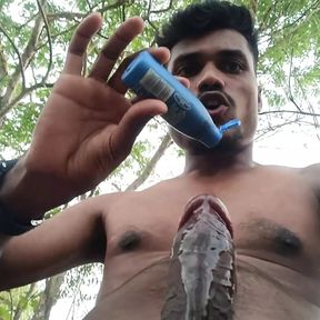 Indian Desi boy jordiweek Jungle me Oil ke sath lond ka massage korne pahucha