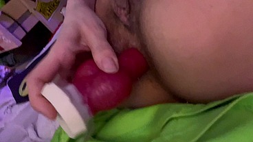 Oozing Creampie Mess From Knotted Cock