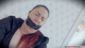 Lacey - My Blind Date Predicament Part 1 HD ( BBW Bondage , Cleave Wrap Gag , Rope Bondage , Spreaded Legs, Wrap gag )