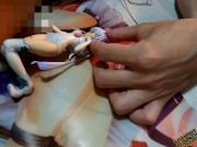 ジブリールフィギュアに大量ぶっかけ顔射オナニー【キモオタク男の喘ぎ声あり】