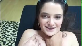 Amateur girlfriend gives a hardcore POV sex performance with natural tits