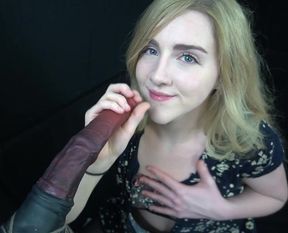 Busty Blue-eyed Blonde Fucks Her Throat Hard With A Huge Dildo - Big ass