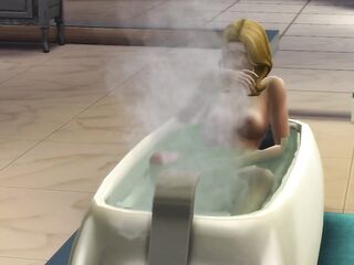 Te cuento mi historia como madrastra seductora mientras me toco en la tina del baño / The sims