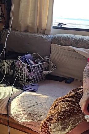 Jimbob Star and Sassy Suck N Fuck in Public in Camper
