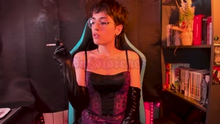 Smoking in vinyl gloves | Astrid