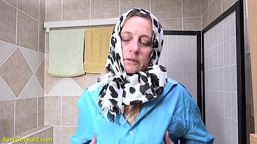 headscarf grandma shows us her big cervix