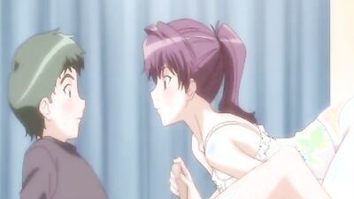 Step sister with huge tits teasing step bro's hard cock in hot hentai