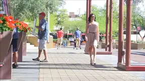 Hot Girl Shows Off Shaved Pussy Flashing Teasingly in Public Spaces