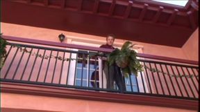 Slutty Blonde Sucks a Big Hard Cock in the Garden
