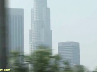 Busty teen picked up for her first bang-van group sex