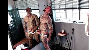 Suit disrobe while I smoke and jack off