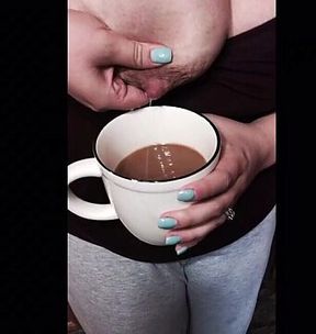 Milky big tits drip cream into morning joe