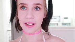 REMI JONES 18 YO Cutie POV NO HANDS Finish Cum Swallow Blowjob - WOW! A