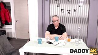 DADDY4K. Beauty forgets about boring BF by having hot sex with his dad